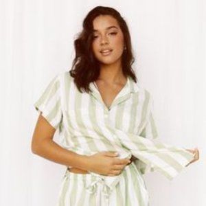 Piyama Abigail Sleep Set Margarita Green Bridesmaids Pajamas